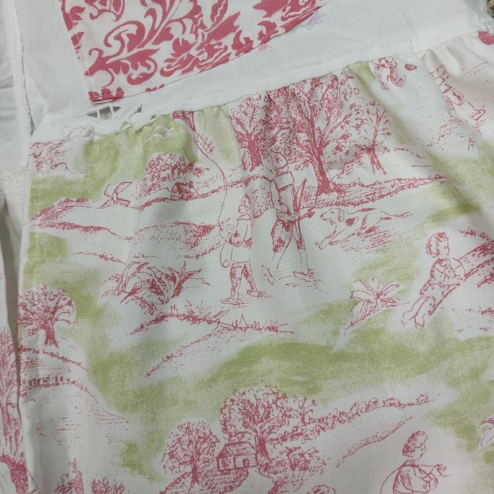 3499 Size XL Long Duster Upcycled from Linen /Cotton Tablecloths, - Picture 2 of 11